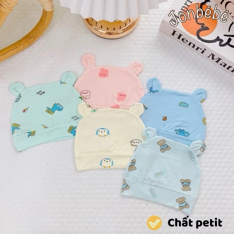 mũ sơ sinh thun lạnh cho bé (set 2 chiếc)