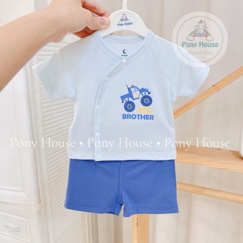 Bộ sơ sinh cộc tay Moon ( mèo, gấu, máy xúc, 0-6m)