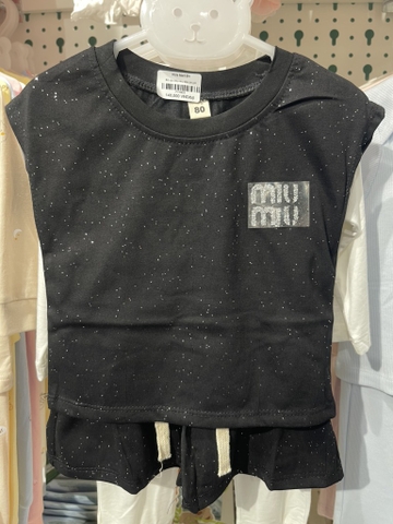 Bộ cộc miu miu đen bé gái