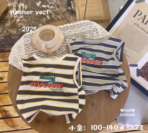 Áo ba lỗ kẻ ngang  bé trai (100-140)