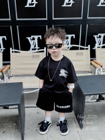 Bộ nam burberry ( trắng, đen; 80-120)
