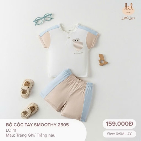Bộ cộc tay pha xanh Little love ( 6m-4y)