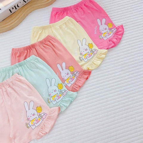 Quần đùi thun lạnh Babybun hình thỏ bé gái