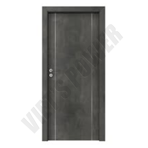 Cửa phẳng phủ Laminate kết hợp chỉ nhôm trang trí