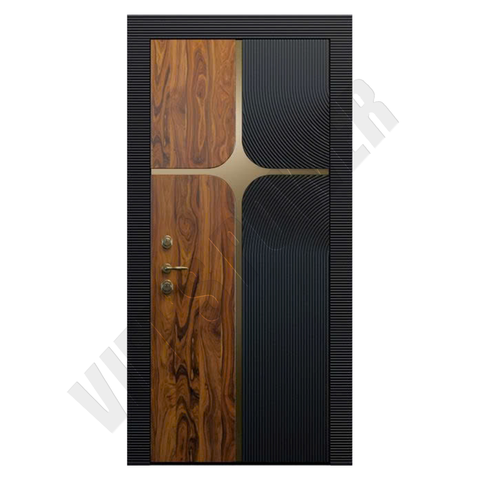 Cửa soi chỉ âm hoa văn kết hợp nẹp inox