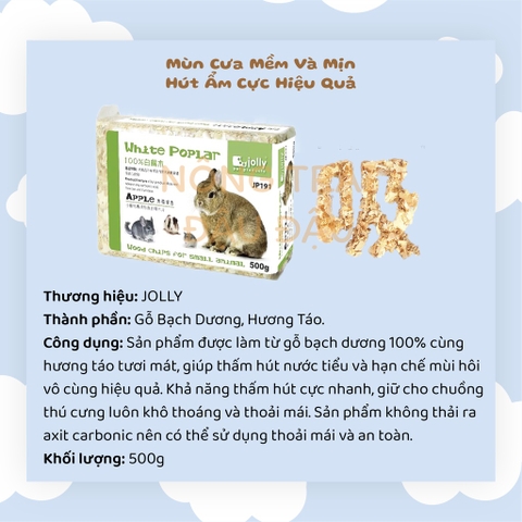 Mùn Cưa Gỗ Bạch Dương Hiệu Jolly Lót Chuồng Cho Thỏ, Bọ Ú, Chinchilla, Hamster