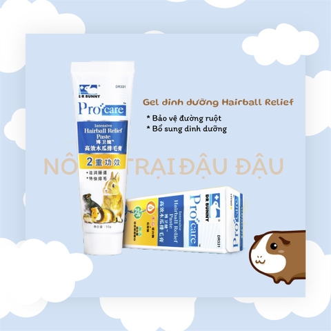 Gel dinh dưỡng Dr.Bunny hỗ trợ đường ruột và giúp đẹp lông cho Thỏ, Bọ Ú, Chinchila, Hamster 50g
