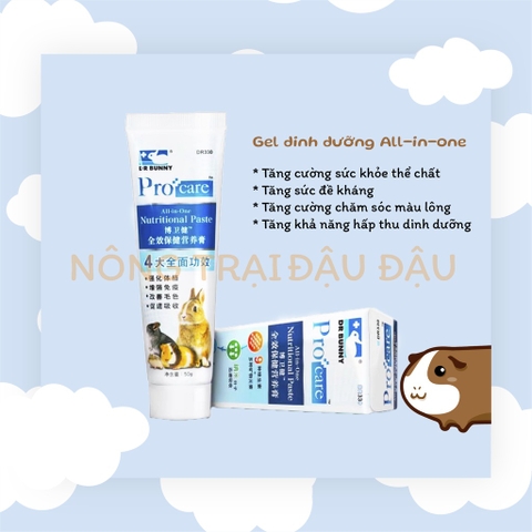 Gel dinh dưỡng Dr.Bunny giúp tăng cường đề kháng, hấp thu dưỡng chất cho Thỏ, Bọ Ú, Chinchila, Hamster DR330 - 50g