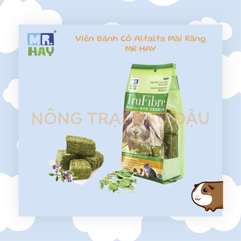 Bánh Cỏ Alfalfa Cho Thỏ, Bọ Ú, Chinchilla Mài Răng Mr.Hay 500g - MH24
