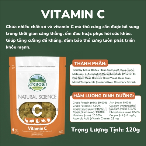Bánh Cỏ Oxbow Bổ Sung Dinh Dưỡng, Hỗ Trợ Sức Khỏe Cho Thỏ, Bọ Ú, Chinchilla, Hamster Túi Nguyên Hãng