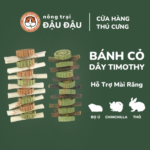 Dây Bánh Cỏ Mài Răng Hỗ trợ Giảm Stress Thức Ăn Cho Thỏ, Bọ Ú, Chinchilla