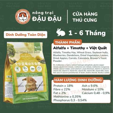 Cỏ Nén Cho Thỏ Niu Chong Giàu Chất Xơ Bổ Sung Việt Quất 800g
