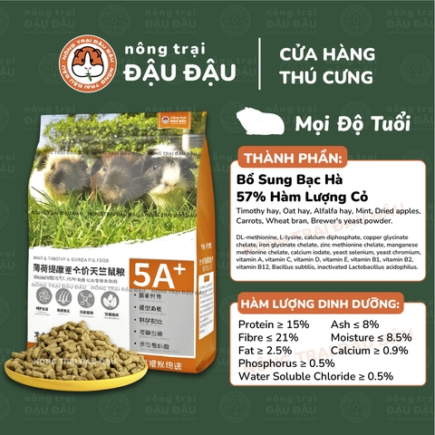 Cỏ Nén Hạt Phồng Cho Bọ Ú Niu Chong Bổ Sung Bạc Hà Giàu Dinh Dưỡng 2kg