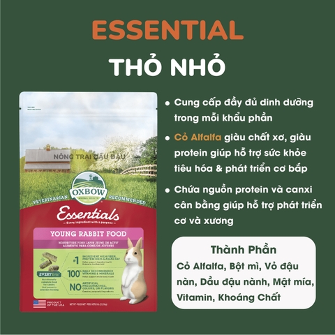 Cỏ Nén Oxbow Cho Thỏ Xuất Xứ Mỹ Túi Nguyên Hãng 2.25kg