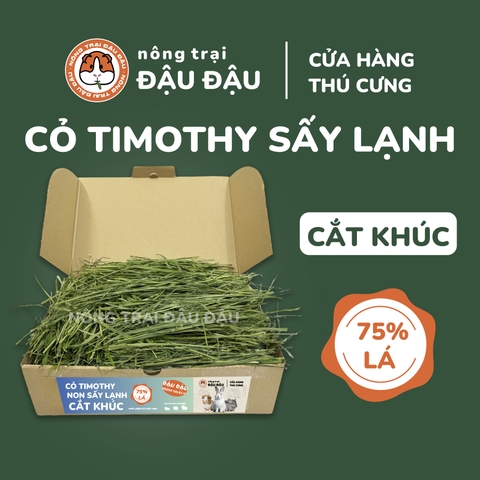 Cỏ Timothy Sấy Lạnh Cho Thỏ, Bọ Ú, Chinchilla Cắt Khúc 75% Lá Siêu Xanh 500g