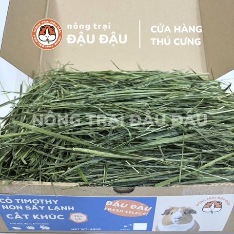 Cỏ Timothy Sấy Lạnh Cho Thỏ, Bọ Ú, Chinchilla Cắt Khúc 75% Lá Siêu Xanh 500g