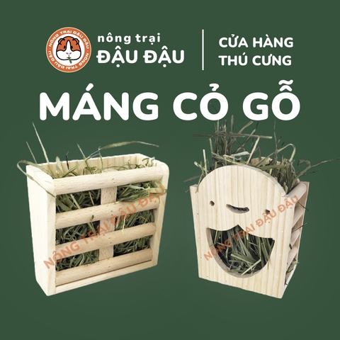 Máng Cỏ Gỗ Cho Thỏ, Bọ Ú, Chinchilla Gắn Chuồng