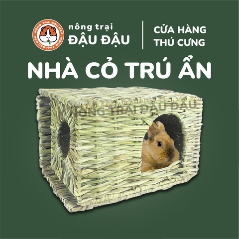 Nhà Cỏ Trú Ẩn Cho Bọ Ú, Thỏ, Chinchilla 2 Cửa