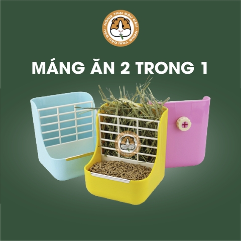 Máng Ăn Cho Thỏ, Bọ Ú, Chinchilla Máng Ăn 2 Trong 1 Tiện Lợi