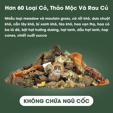 Thức Ăn Little One Cao Cấp Cho Thỏ Với 60 Loại Cỏ, Thảo Mộc Và Rau Củ