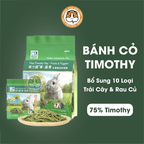 Bánh Cỏ Timothy MrHay Bổ Sung 10 Loại Trái Cây Rau Củ 800g MH42