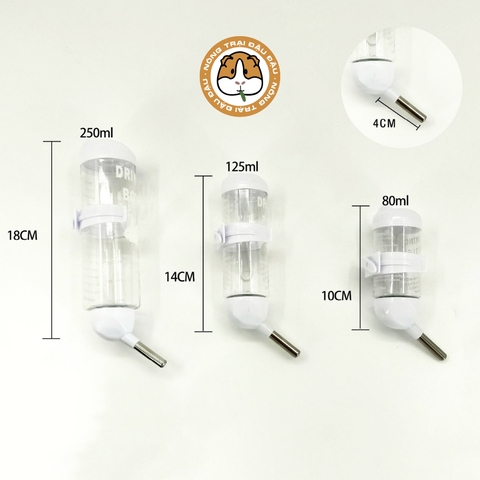 Bình Nước Cho Hamster 80ml, 125ml, 250ml