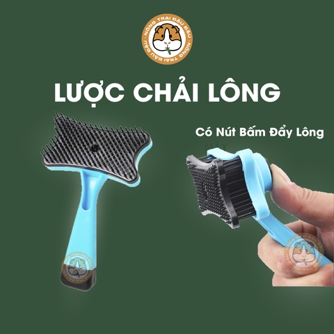 Lược Chải Lông Cho Thỏ, Bọ Ú, Chó, Mèo Có Nút Bấm Đẩy Lông
