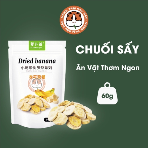 Chuối Sấy Ăn Vặt Cho Thỏ, Bọ Ú, Chinchilla Giàu Chất Xơ 60g