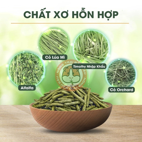 Bánh Cỏ Mài Răng MrHay Cho Thỏ, Bọ Ú, Chinchilla Kết Hợp 4 Loại Cỏ 800g MH39