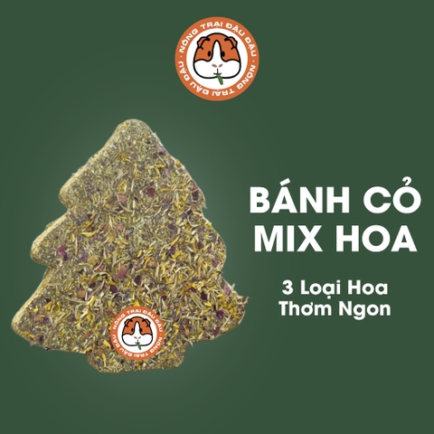 Bánh Cỏ Mài Răng Mix Hoa Cho Bọ Ú, Thỏ, Chinchilla