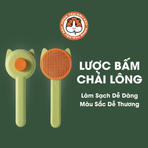 Lược Chải Lông Cho Thỏ, Bọ Ú, Chinchilla, Chó, Mèo Có Nút Bấm Đẩy Lông