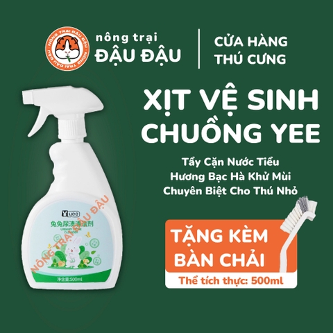 Xịt Khử Mùi Vệ Sinh Chuồng Cho Thỏ, Bọ Ú, Chinchilla Xịt Tẩy Cặn Nước Tiểu Yee 500ml