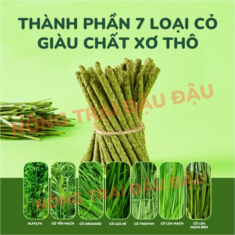 Bánh Cỏ Yee Cho Thỏ, Bọ Ú, Chinchilla, Hamster Thành Phần Từ 7 Loại Cỏ Giàu Chất Xơ