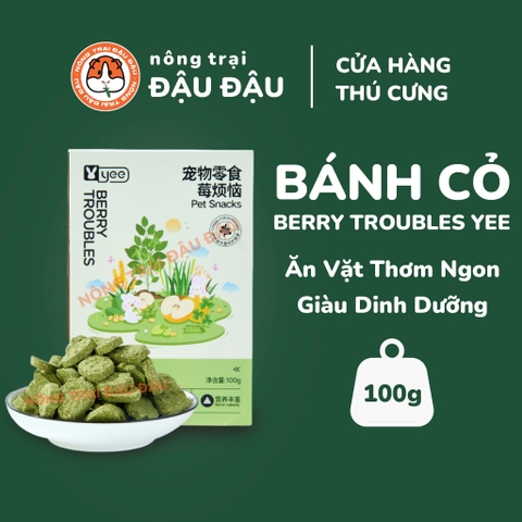 Bánh Cỏ Yee Berry Troubles Cho Thỏ, Bọ Ú, Chinchilla Hộp 100g