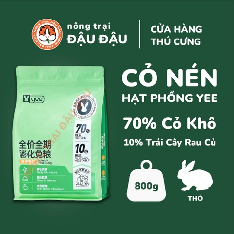 Cỏ Nén Yee Cho Thỏ 70% Cỏ 10% Trái Cây Rau Củ 800g
