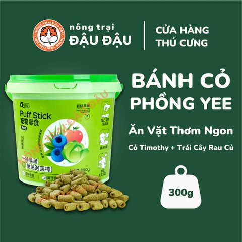 Bánh Cỏ Phồng Yee Cho Thỏ, Bọ Ú, Chinchilla, Hamster Bổ Sung Trái Cây Rau Củ Ăn Vặt Hộp 300g