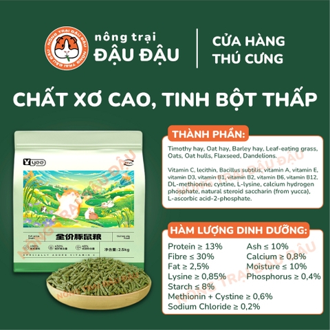 Cỏ Nén Yee Cho Bọ Ú Chứa 30% Chất Xơ & Vitamin C 2.5kg