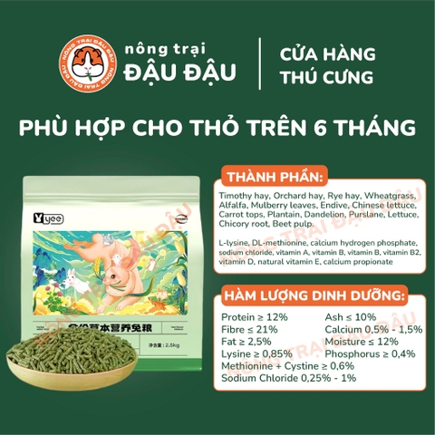 Cỏ Nén Cho Thỏ Yee Thảo Mộc 2,5kg