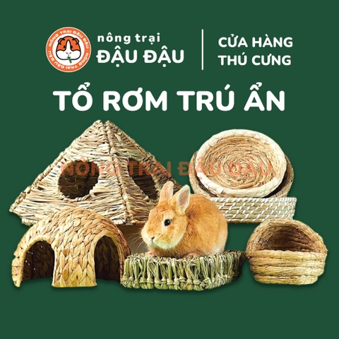 Tổ Rơm Trú Ẩn Cho Thỏ, Bọ Ú, Chinchilla Tổ Ngủ Cho Chuột Lang, Thỏ, Thú Nhỏ