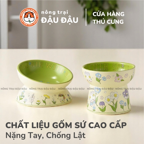 Chén Ăn Cho Thỏ, Bọ Ú, Chinchilla Chén Ăn Chống Lật Gốm Sứ Cao Cấp