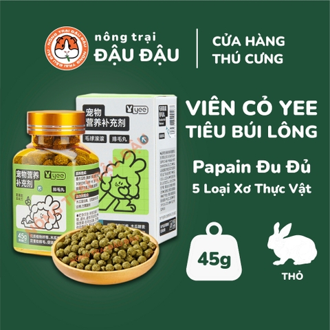 Viên Cỏ Tiêu Búi Lông Hỗ Trợ Tiêu Hoá Cho Thỏ Yee Hộp 45g