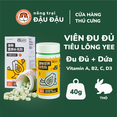 Viên Bổ Sung Đu Đủ Dứa Tiêu Búi Lông Cho Thỏ Yee Hộp 40g