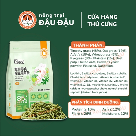 Bánh Cỏ Sợi Yee Cho Thỏ, Bọ Ú, Chinchilla 85% Thành Phần Từ Cỏ 280g