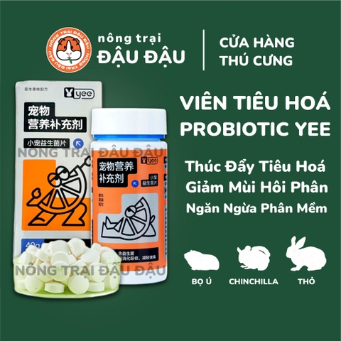 Viên Hỗ Trợ Tiêu Hoá Yee Cho Thỏ, Bọ Ú, Chinchilla Thúc Đẩy Tiêu Hoá, Giảm Mùi Hôi Phân Hộp 40g