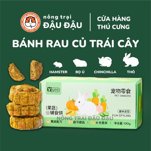 Bánh Rau Củ Ăn Vặt Yee Cho Thỏ, Bọ Ú, Chinchilla, Hamster 100g