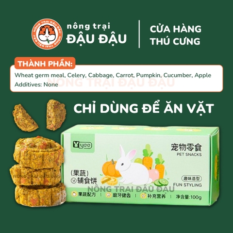 Bánh Rau Củ Ăn Vặt Yee Cho Thỏ, Bọ Ú, Chinchilla, Hamster 100g
