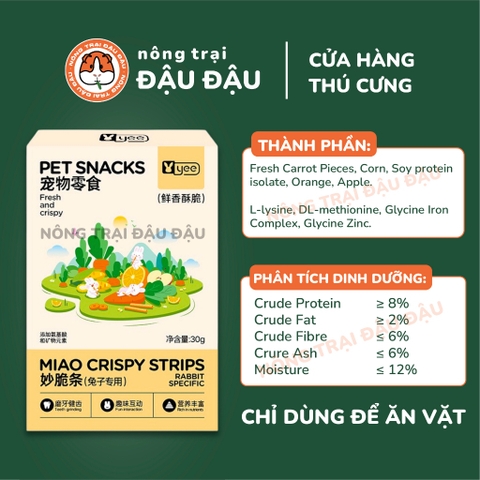 Bánh Rau Củ Ăn Vặt Cho Thỏ Yee Giàu Dinh Dưỡng Hộp 30g