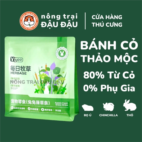Bánh Cỏ Timothy Thảo Mộc Yee Cho Thỏ, Bọ Ú, Chinchilla 80% Từ Cỏ Giàu Chất Xơ 200g