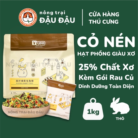 Cỏ Nén Cho Thỏ Yee Hạt Phồng Giàu Chất Xơ Bổ Sung Rau Củ Sấy 1kg