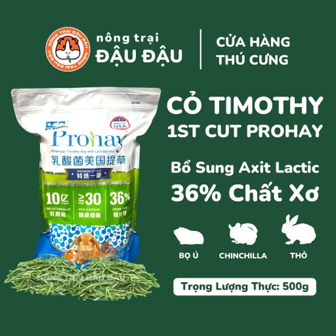 Cỏ Timothy Cho Thỏ, Bọ Ú, Chinchilla Bổ Sung Axit Lactic Prohay 500g Dr366